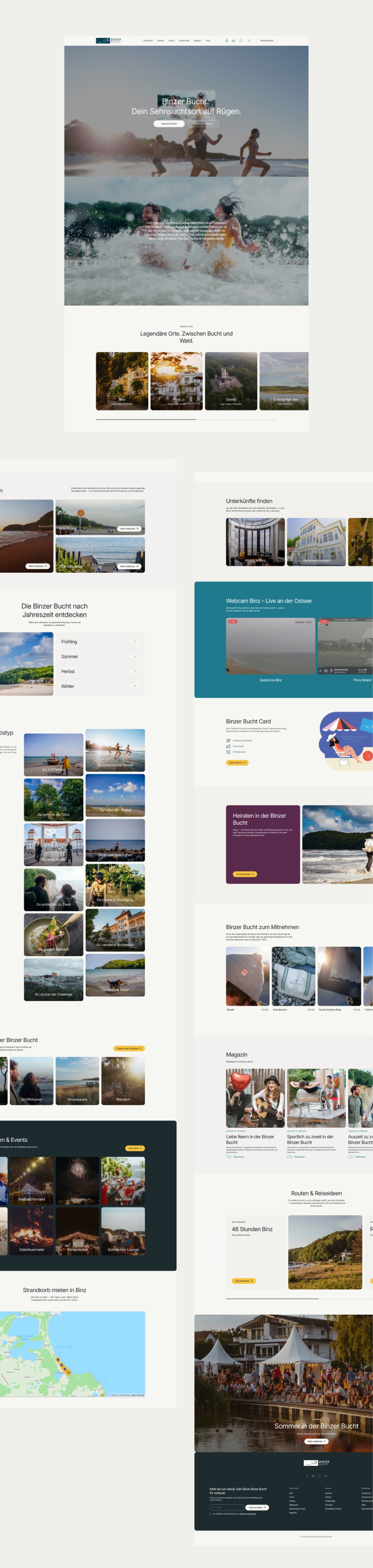 Binzer Bucht Shopify Store – Desktop-Ansichten